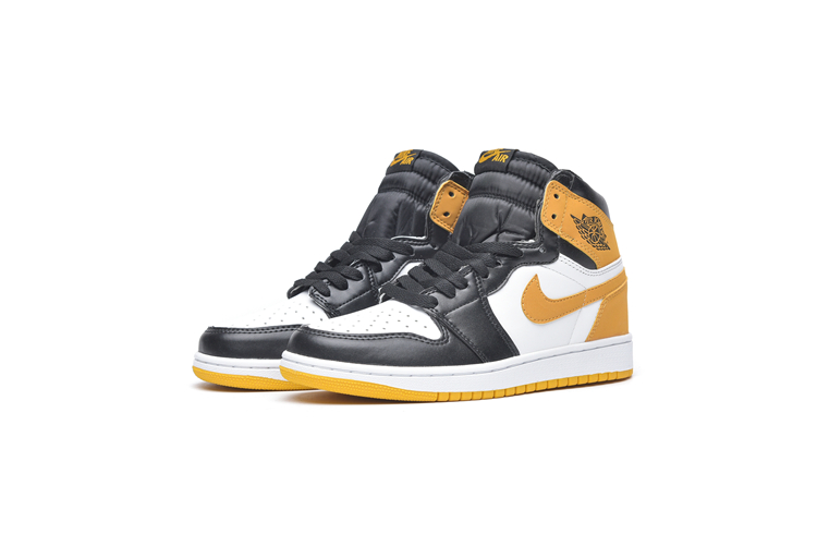 New Air Jordan 1 Sky Black White Yellow Shoes